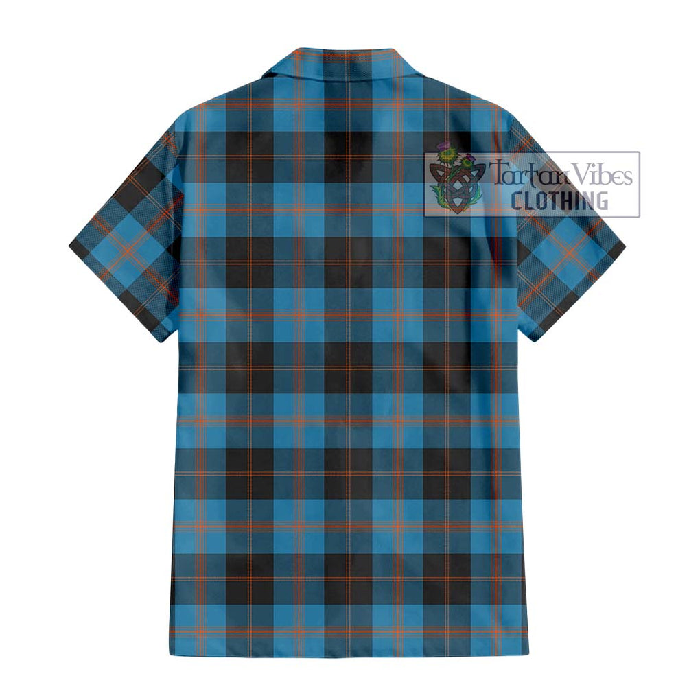 Garden (Gardyne) Tartan Short Sleeve Button Shirt with Family Crest DNA In Me Style - Tartanvibesclothing Shop