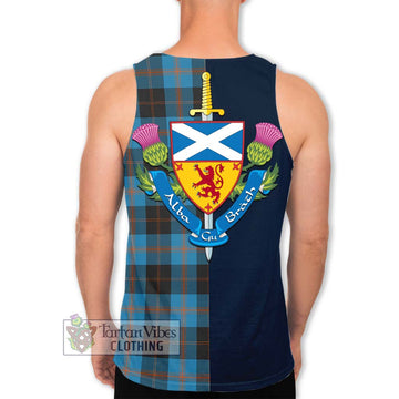 Garden (Gardyne) Tartan Men's Tank Top with Scottish Lion Royal Arm Half Style