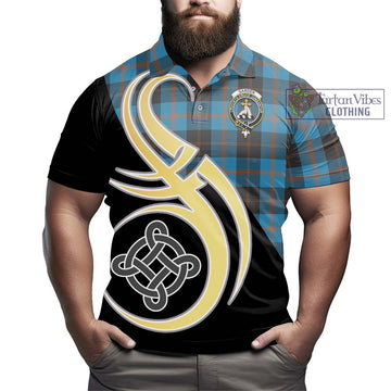 Garden (Gardyne) Tartan Polo Shirt with Family Crest and Celtic Symbol Style