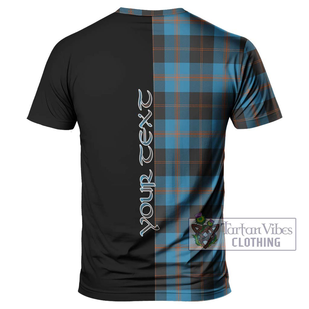 Garden (Gardyne) Tartan T-Shirt with Family Crest and Half Of Me Style - Tartanvibesclothing Shop