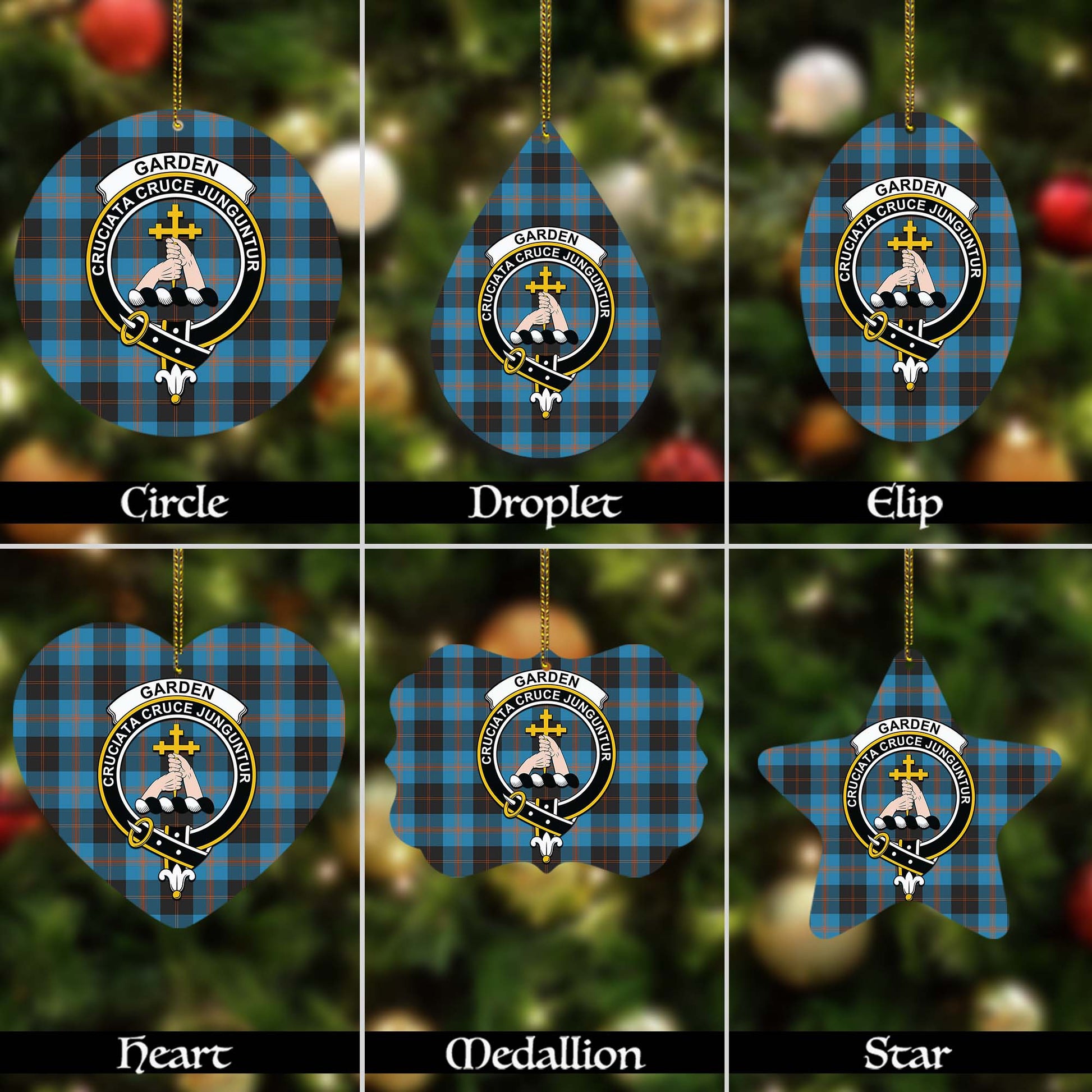 Garden Tartan Christmas Ornaments with Family Crest - Tartanvibesclothing