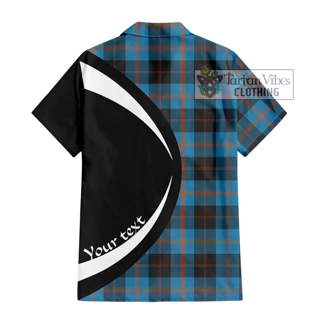 Garden (Gardyne) Tartan Short Sleeve Button Up with Family Crest Circle Style - Tartan Vibes Clothing