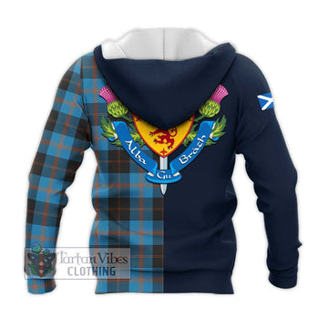 Garden (Gardyne) Tartan Knitted Hoodie Alba with Scottish Lion Royal Arm Half Style