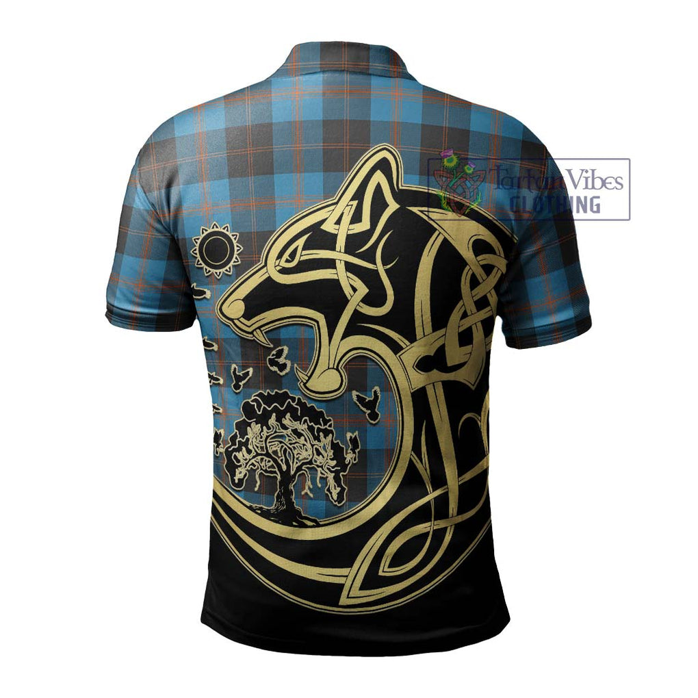 Garden (Gardyne) Tartan Polo Shirt with Family Crest Celtic Wolf Style - Tartanvibesclothing Shop