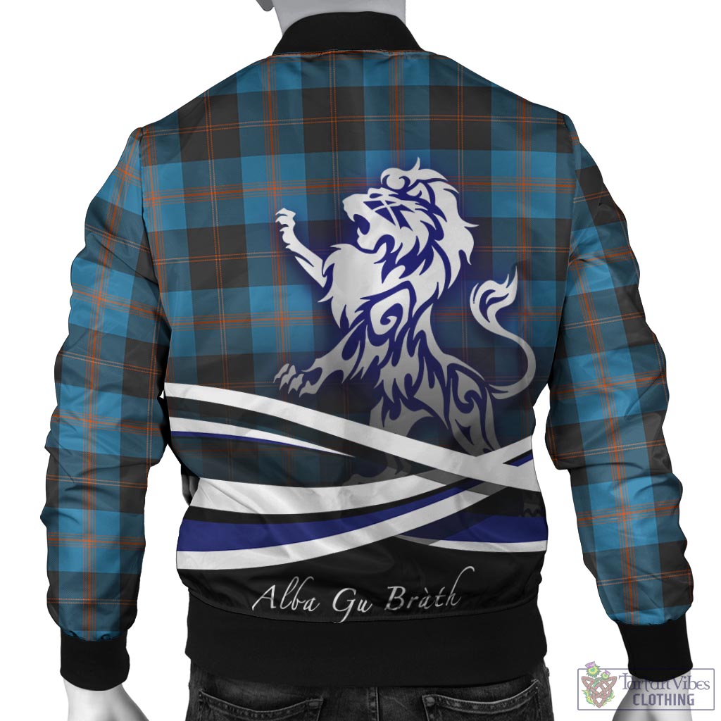 Tartan Vibes Clothing Garden Tartan Bomber Jacket with Alba Gu Brath Regal Lion Emblem