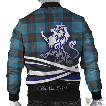Garden Tartan Bomber Jacket with Alba Gu Brath Regal Lion Emblem