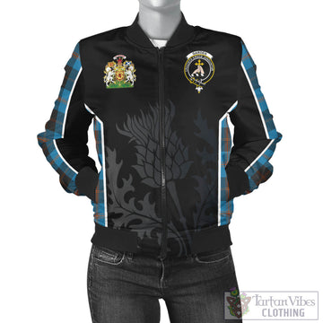 Garden (Gardyne) Tartan Bomber Jacket with Family Crest and Scottish Thistle Vibes Sport Style