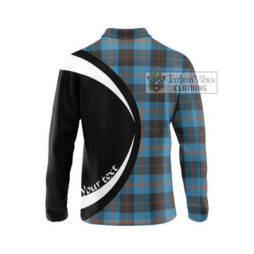 Garden (Gardyne) Tartan Long Sleeve Polo Shirt with Family Crest Circle Style - Tartan Vibes Clothing