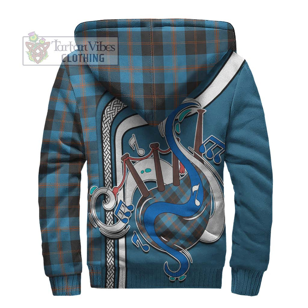 Garden (Gardyne) Tartan Sherpa Hoodie with Epic Bagpipe Style - Tartanvibesclothing Shop