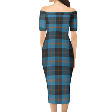 Garden Tartan Off Shoulder Lady Dress