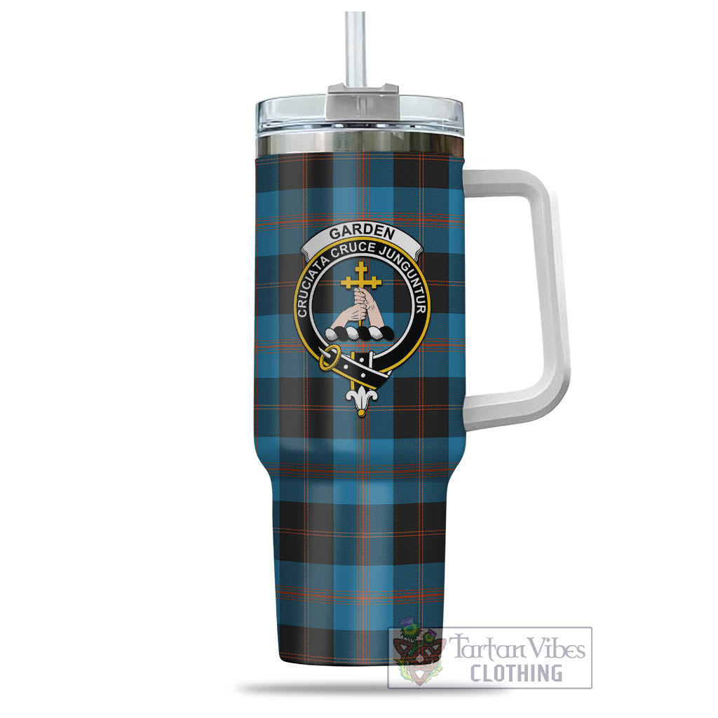 Tartan Vibes Clothing Garden Tartan and Family Crest Tumbler with Handle