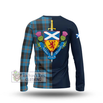 Garden (Gardyne) Tartan Long Sleeve T-Shirt with Scottish Lion Royal Arm Half Style