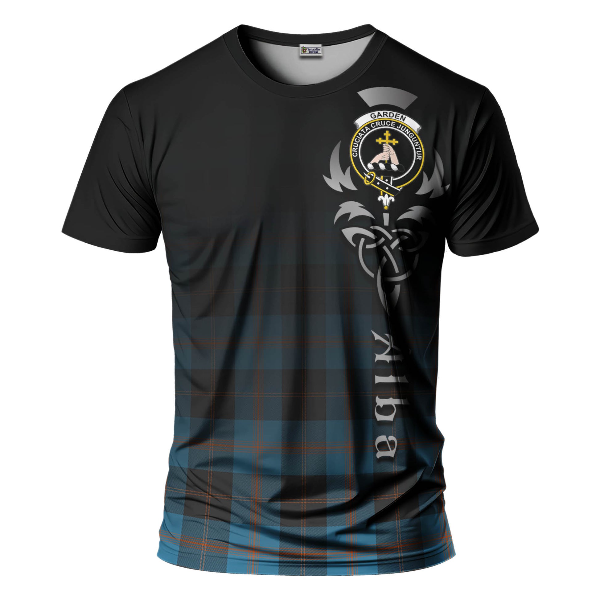 Tartan Vibes Clothing Garden Tartan T-Shirt Featuring Alba Gu Brath Family Crest Celtic Inspired