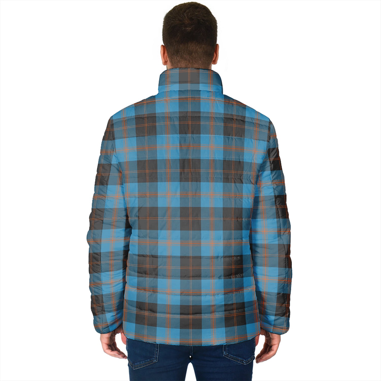 Garden Tartan Padded Jacket with Family Crest - Tartanvibesclothing