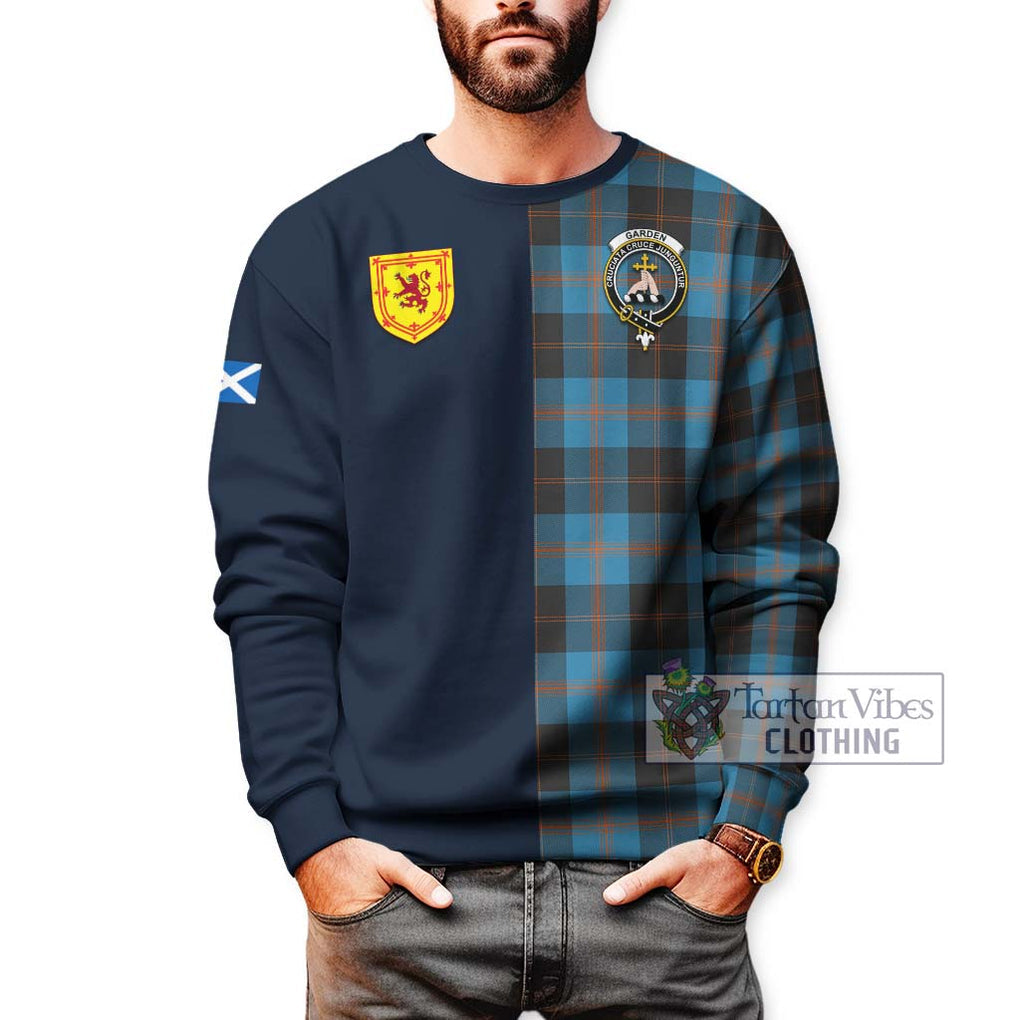 Tartan Vibes Clothing Garden Tartan Sweatshirt with Scottish Lion Royal Arm Half Style