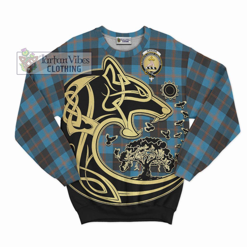 Garden (Gardyne) Tartan Sweatshirt with Family Crest Celtic Wolf Style - Tartan Vibes Clothing