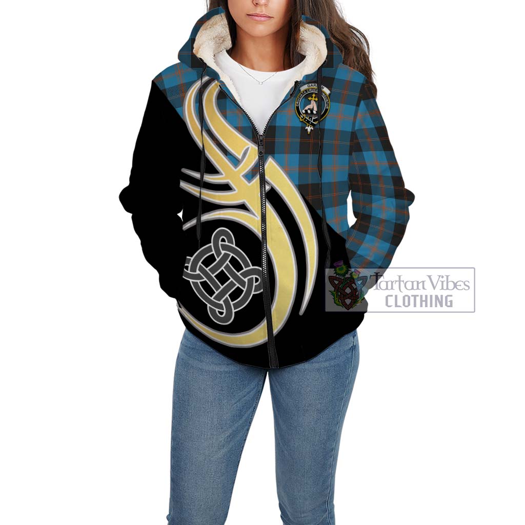 Garden (Gardyne) Tartan Sherpa Hoodie with Family Crest and Celtic Symbol Style Unisex - Tartan Vibes Clothing