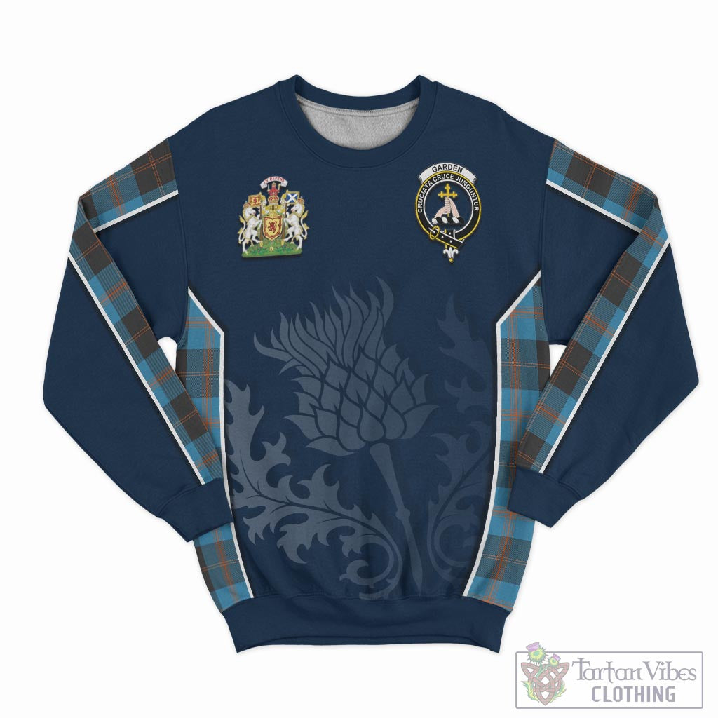 Tartan Vibes Clothing Garden Tartan Sweatshirt with Family Crest and Scottish Thistle Vibes Sport Style