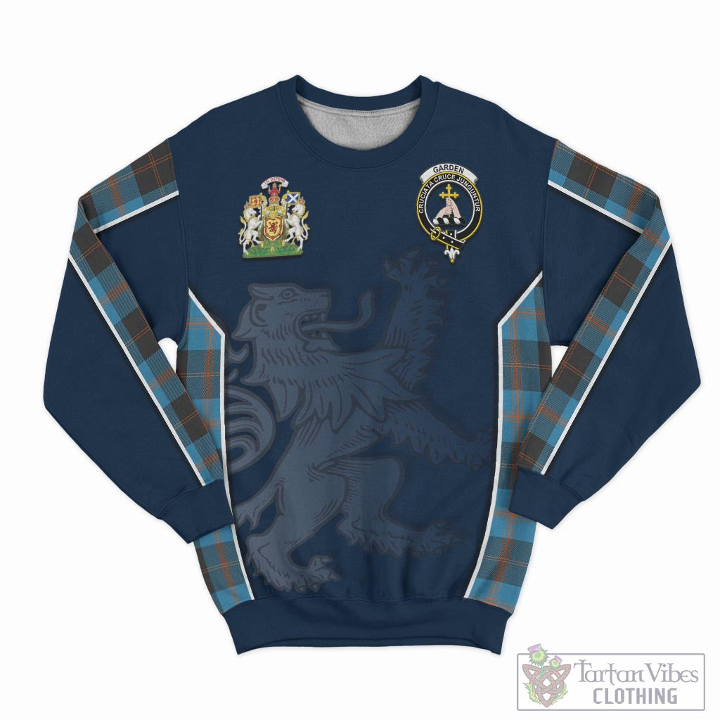 Tartan Vibes Clothing Garden Tartan Sweater with Family Crest and Lion Rampant Vibes Sport Style