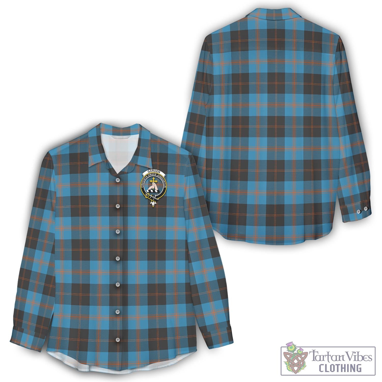 Tartan Vibes Clothing Garden Tartan Womens Casual Shirt with Family Crest