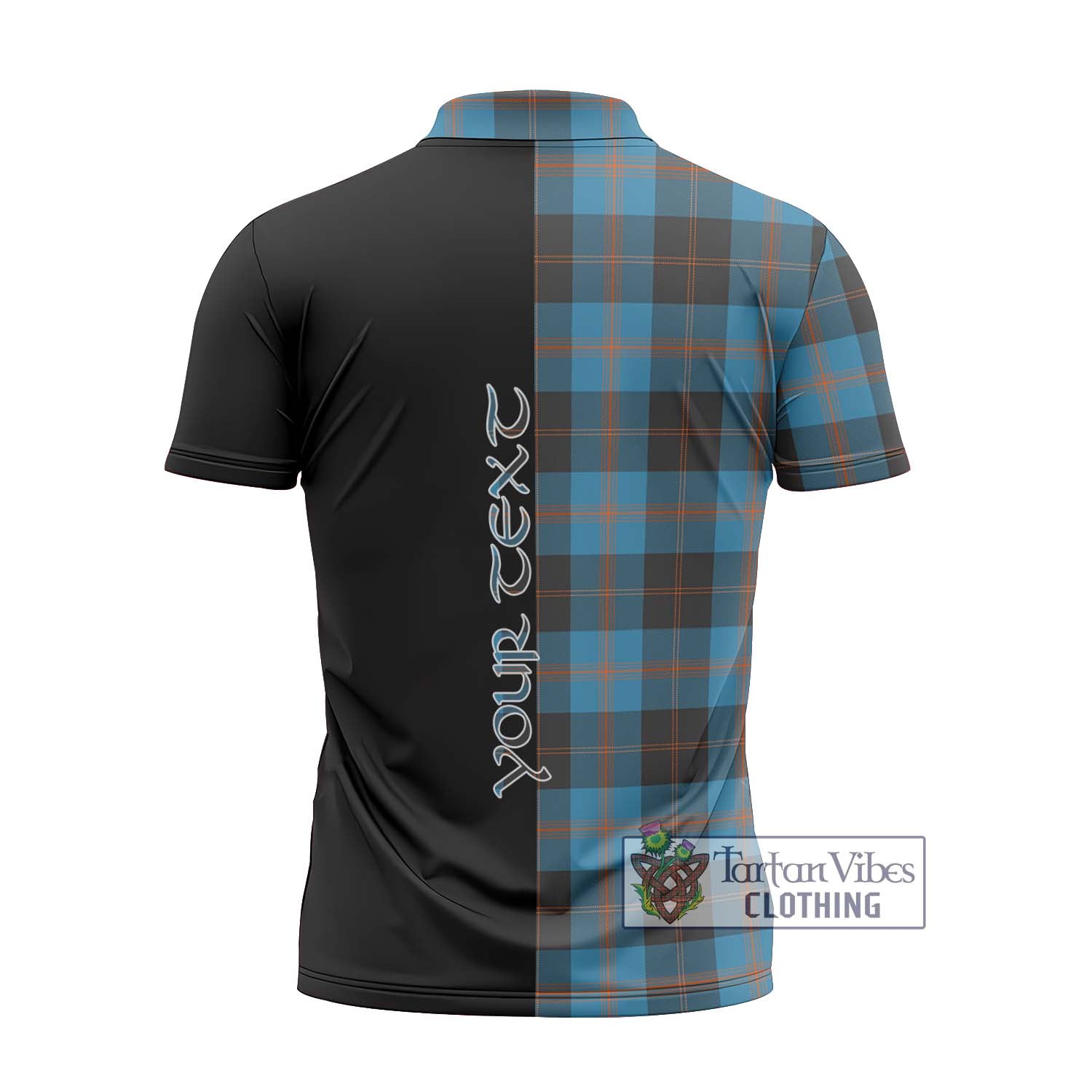 Tartan Vibes Clothing Garden Tartan Zipper Polo Shirt with Family Crest and Half Of Me Style