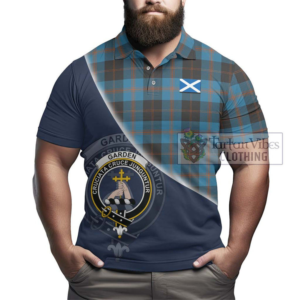 Garden (Gardyne) Tartan Polo Shirt with Personalised National Flag and Family Crest Half Style - Tartanvibesclothing Shop