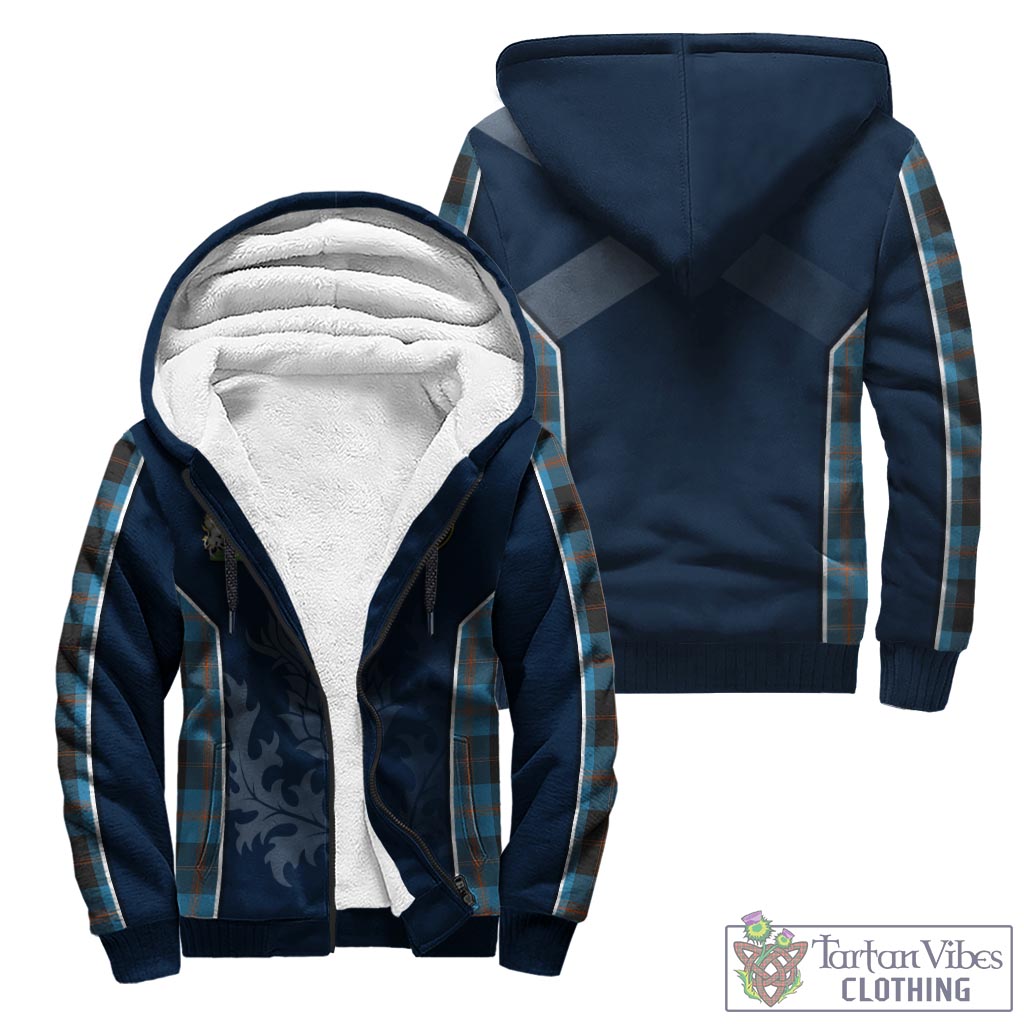 Tartan Vibes Clothing Garden Tartan Sherpa Hoodie with Family Crest and Scottish Thistle Vibes Sport Style