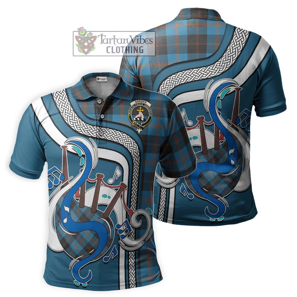 Tartan Vibes Clothing Garden Tartan Polo Shirt with Epic Bagpipe Style