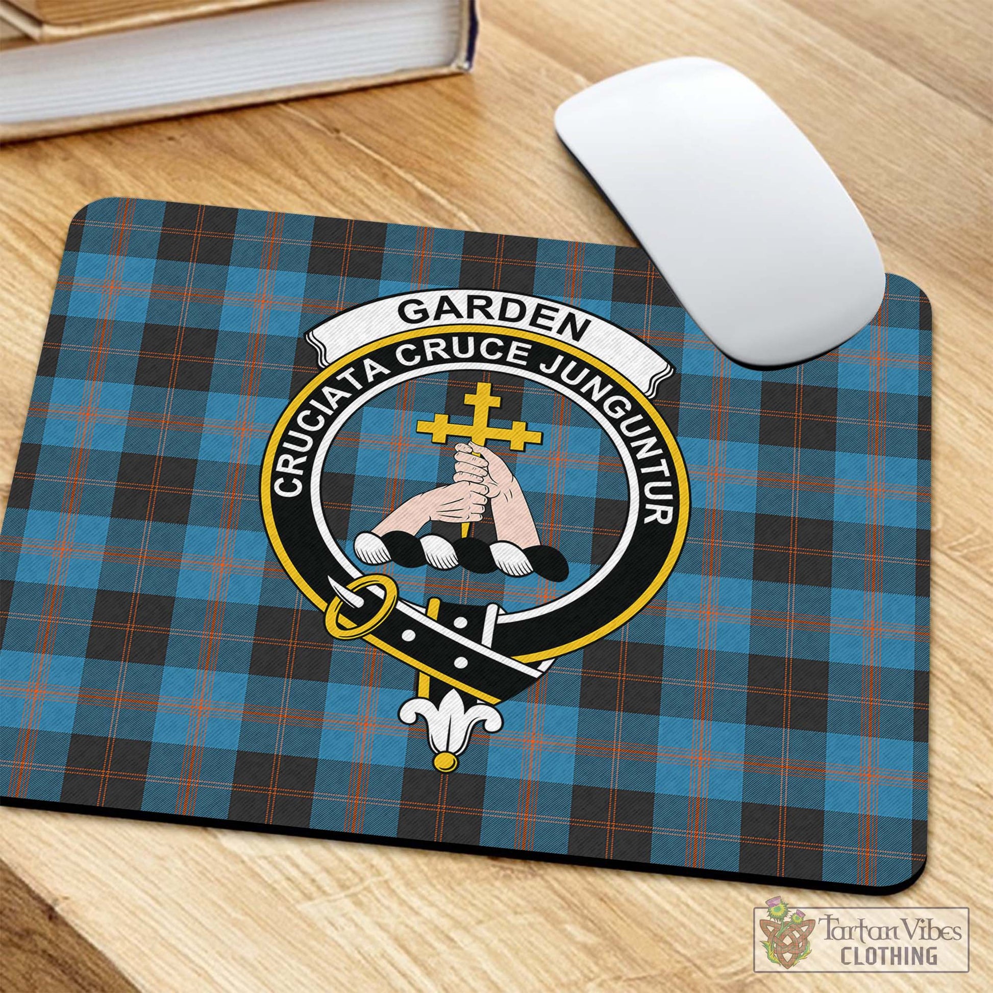 Tartan Vibes Clothing Garden Tartan Mouse Pad with Family Crest