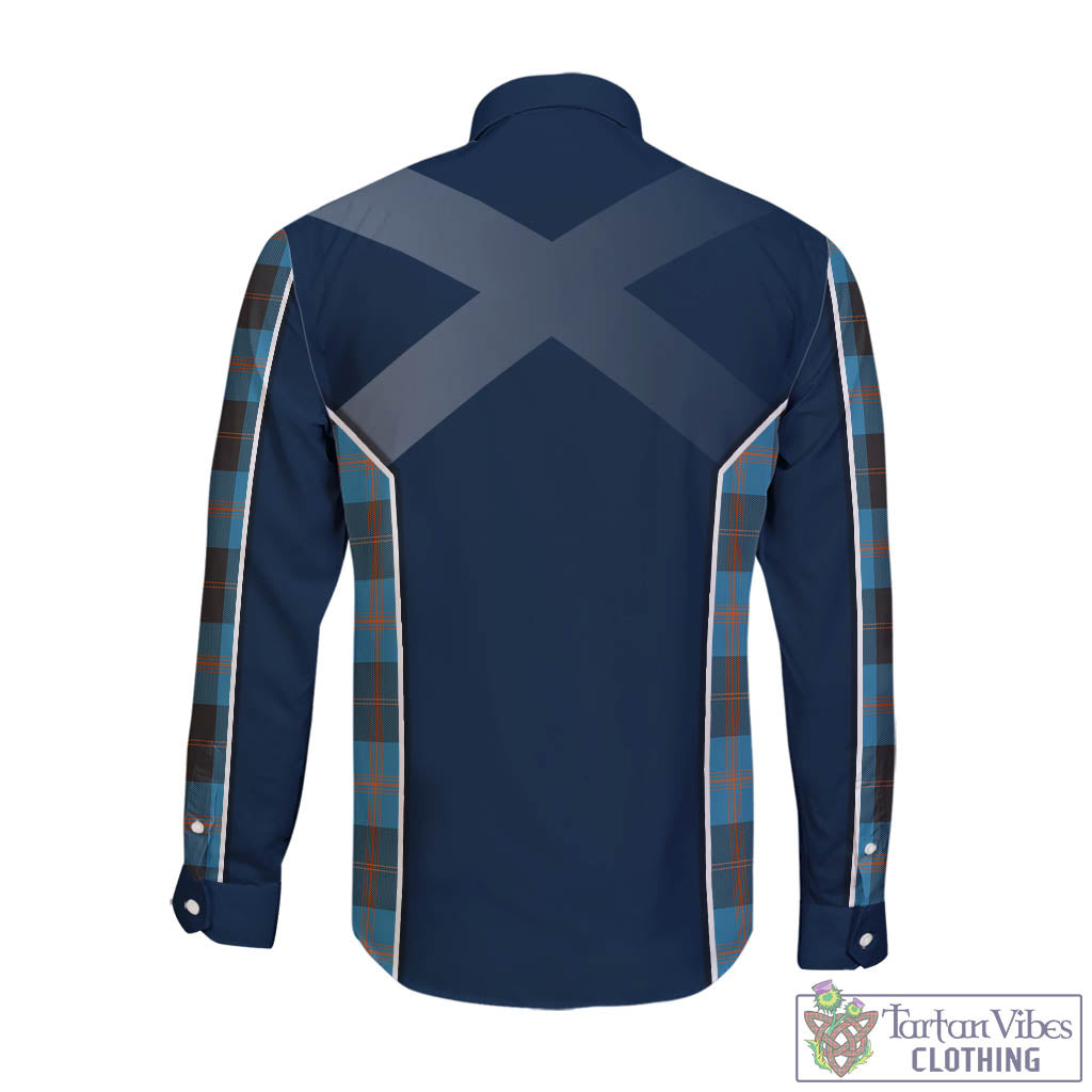 Tartan Vibes Clothing Garden Tartan Long Sleeve Button Up Shirt with Family Crest and Scottish Thistle Vibes Sport Style