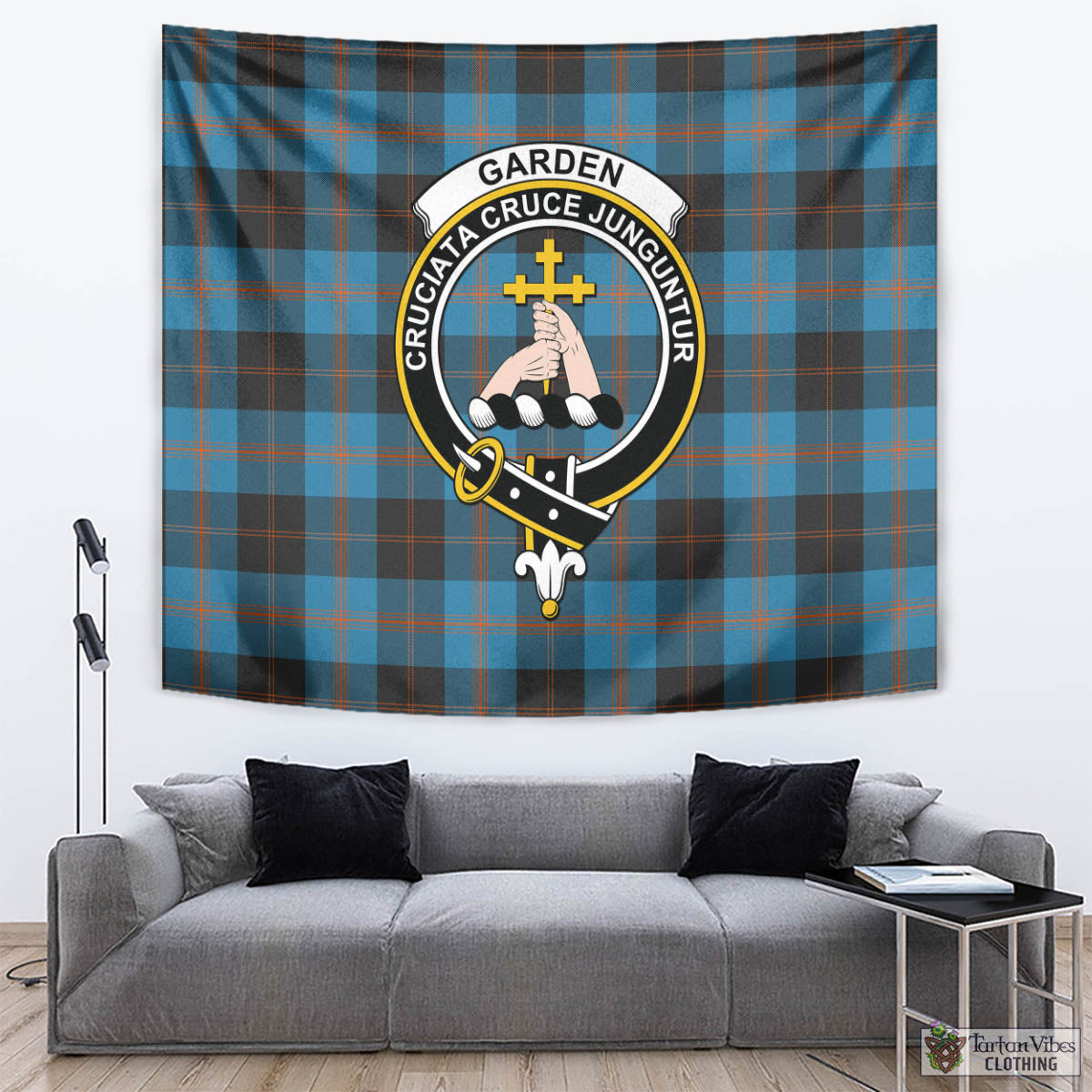 Tartan Vibes Clothing Garden Tartan Tapestry Wall Hanging and Home Decor for Room with Family Crest