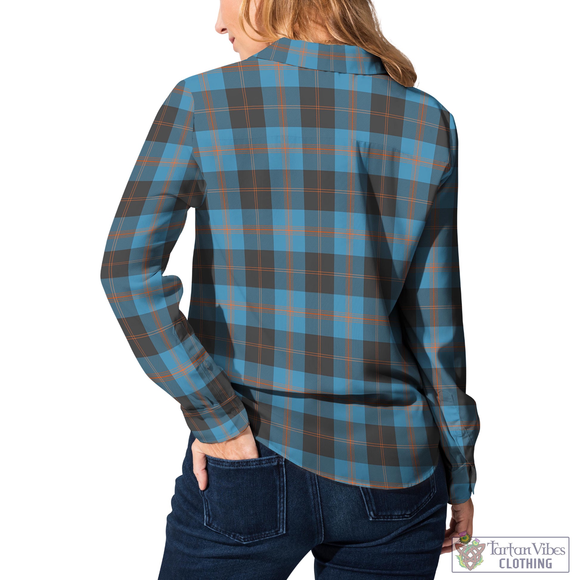 Tartan Vibes Clothing Garden Tartan Womens Casual Shirt with Family Crest