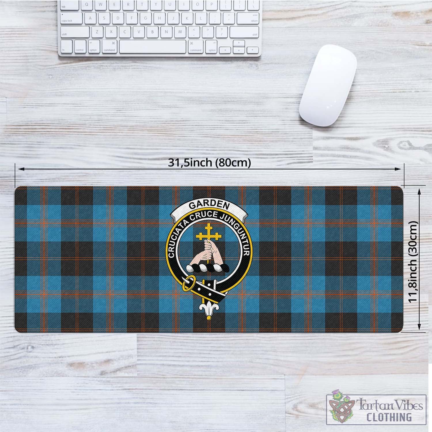 Tartan Vibes Clothing Garden Tartan Mouse Pad with Family Crest