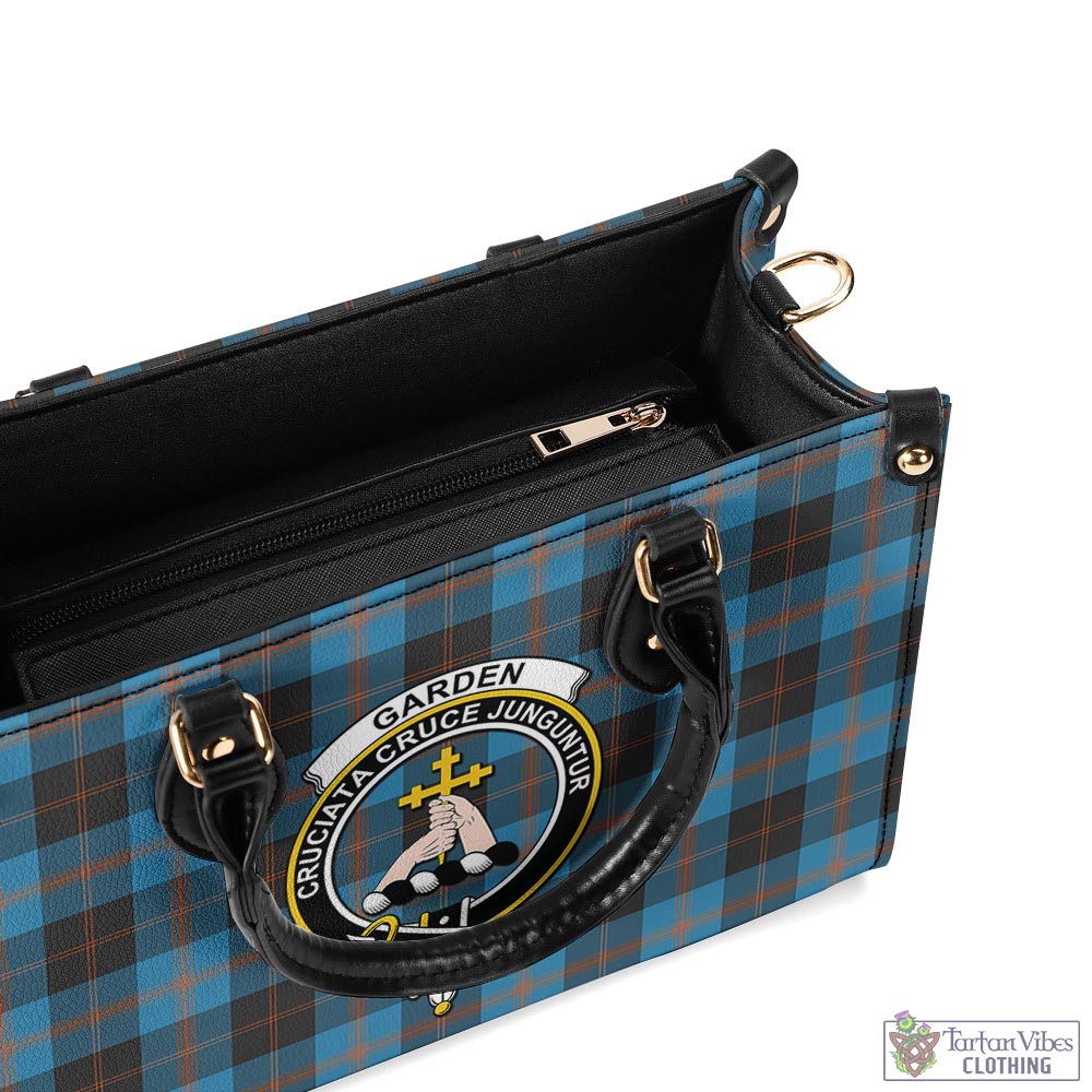 Tartan Vibes Clothing Garden Tartan Luxury Leather Handbags with Family Crest