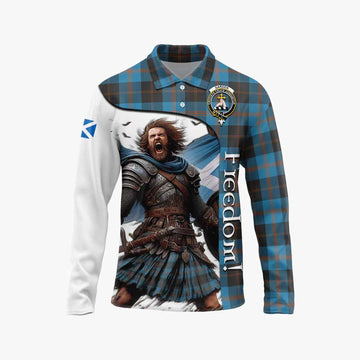 Garden (Gardyne) Crest Tartan Long Sleeve Polo Shirt Inspired by the Freedom of Scottish Warrior