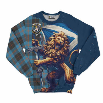 Garden (Gardyne) Tartan Family Crest Sweatshirt with Scottish Majestic Lion