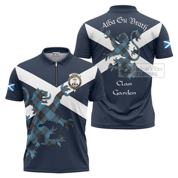 Garden (Gardyne) Tartan Lion Rampant Zipper Polo Shirt Proudly Display Your Heritage with Alba Gu Brath and Clan Name