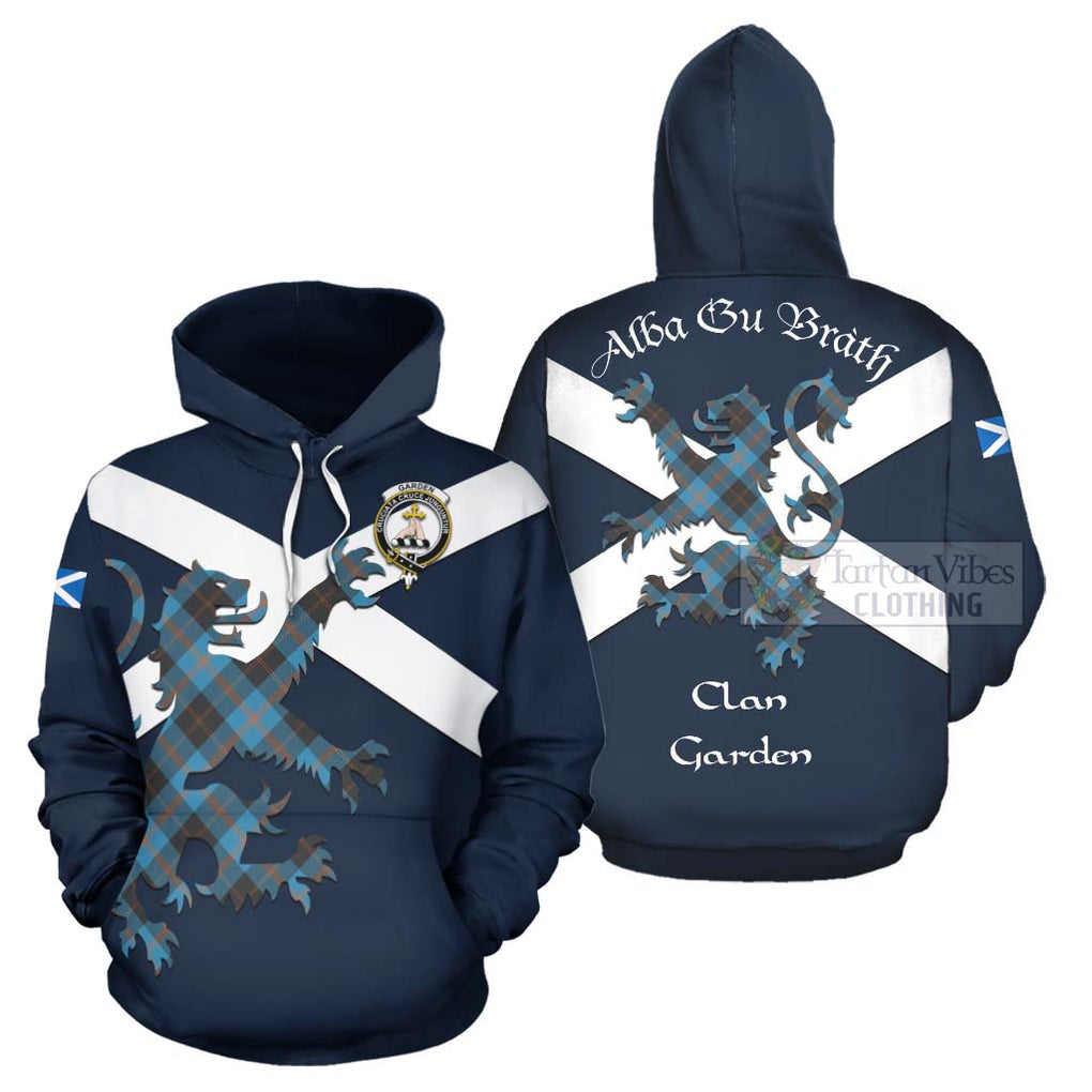 Tartan Vibes Clothing Garden (Gardyne) Tartan Lion Rampant Hoodie – Proudly Display Your Heritage with Alba Gu Brath and Clan Name