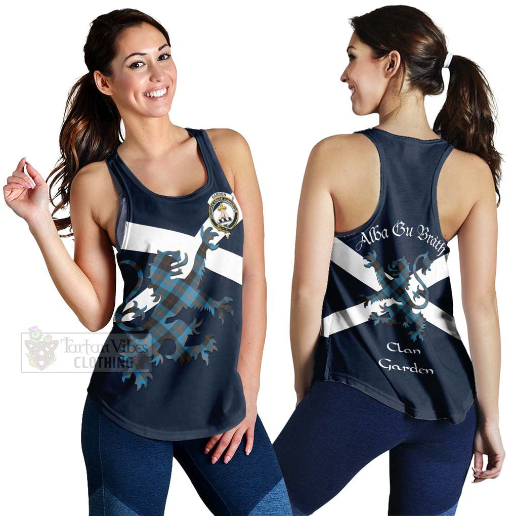 Tartan Vibes Clothing Garden (Gardyne) Tartan Lion Rampant Women's Racerback Tanks – Proudly Display Your Heritage with Alba Gu Brath and Clan Name