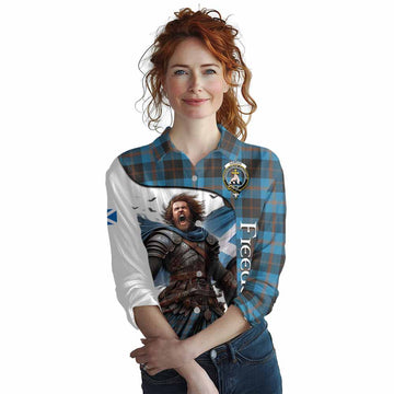 Garden (Gardyne) Crest Tartan Women's Casual Shirt Inspired by the Freedom of Scottish Warrior