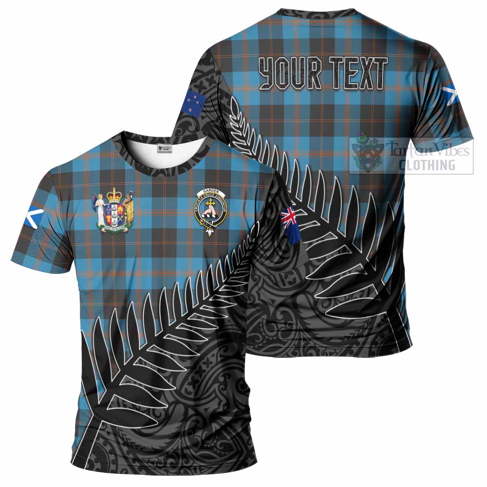 Tartan Vibes Clothing Garden (Gardyne) Crest Tartan T-Shirt with New Zealand Silver Fern Half Style