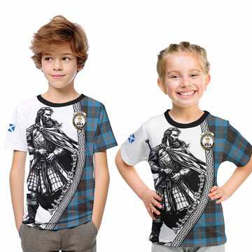 Garden (Gardyne) Tartan Clan Crest Kid T-Shirt with Highlander Warrior Celtic Style