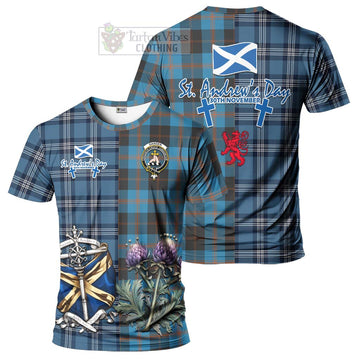 Garden (Gardyne) Tartan T-Shirt Happy St. Andrew's Day Half Tartan Style