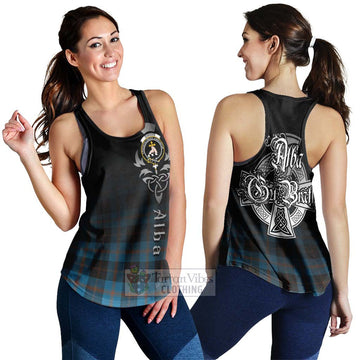 Garden (Gardyne) Tartan Women's Racerback Tanks Featuring Alba Gu Brath Family Crest Celtic Inspired