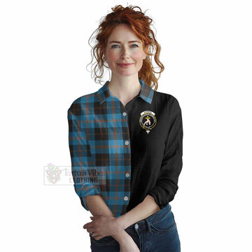 Garden (Gardyne) Tartan Women's Casual Shirt with Family Crest and Half Of Me Style