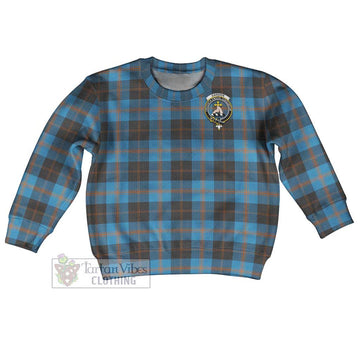 Garden (Gardyne) Tartan Kid Ugly Sweater with Family Crest