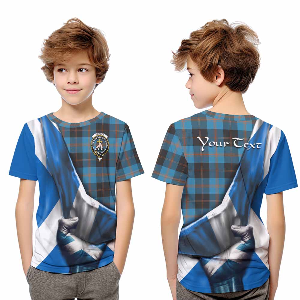 Tartan Vibes Clothing Garden (Gardyne) Tartan Kid T-Shirt with Family Crest Scotland Patriotic Style