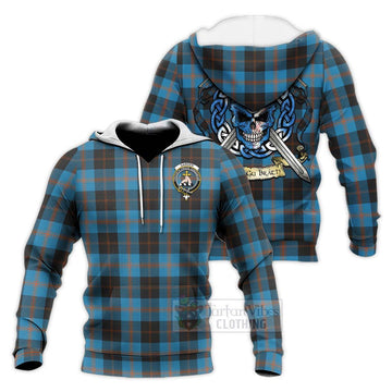 Garden (Gardyne) Tartan Knitted Hoodie with Family Crest Celtic Skull Style