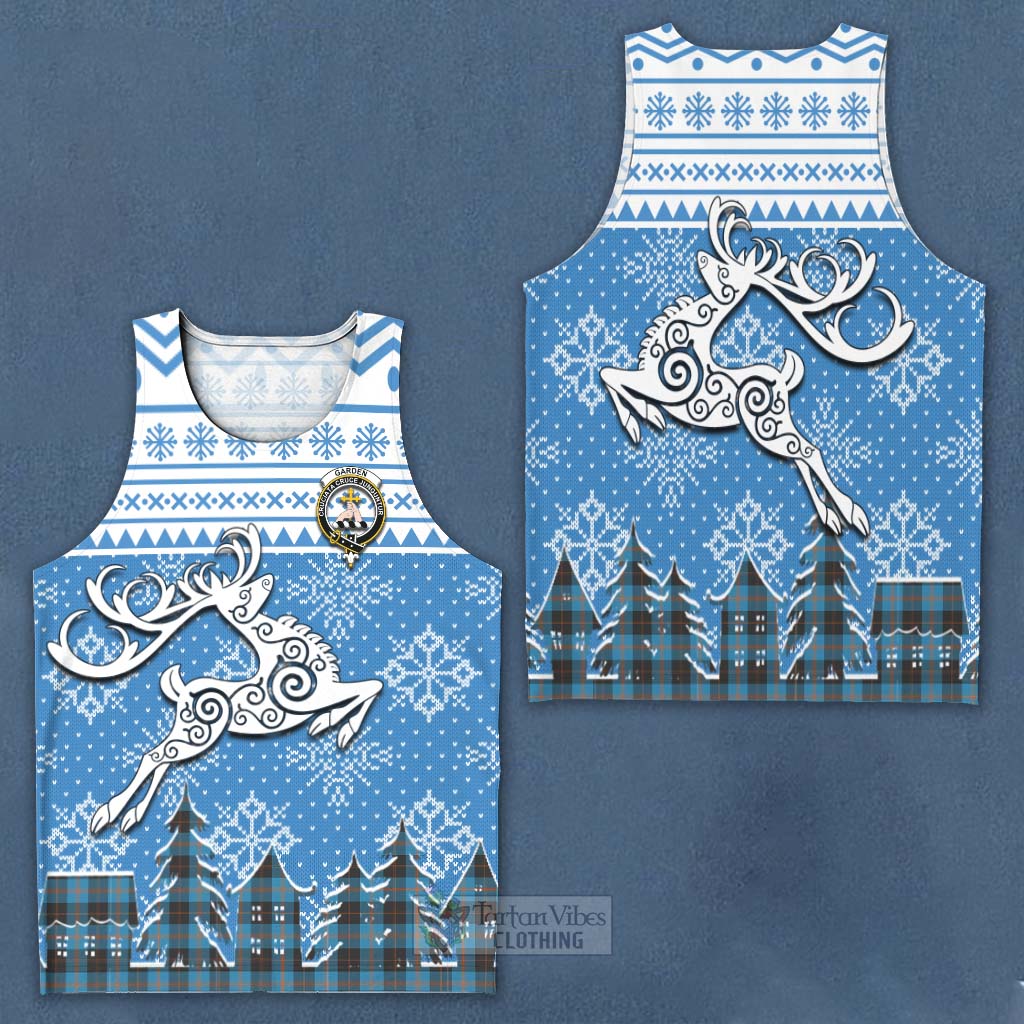 Tartan Vibes Clothing Garden (Gardyne) Clan Christmas Men's Tank Top Celtic Reindeer Style