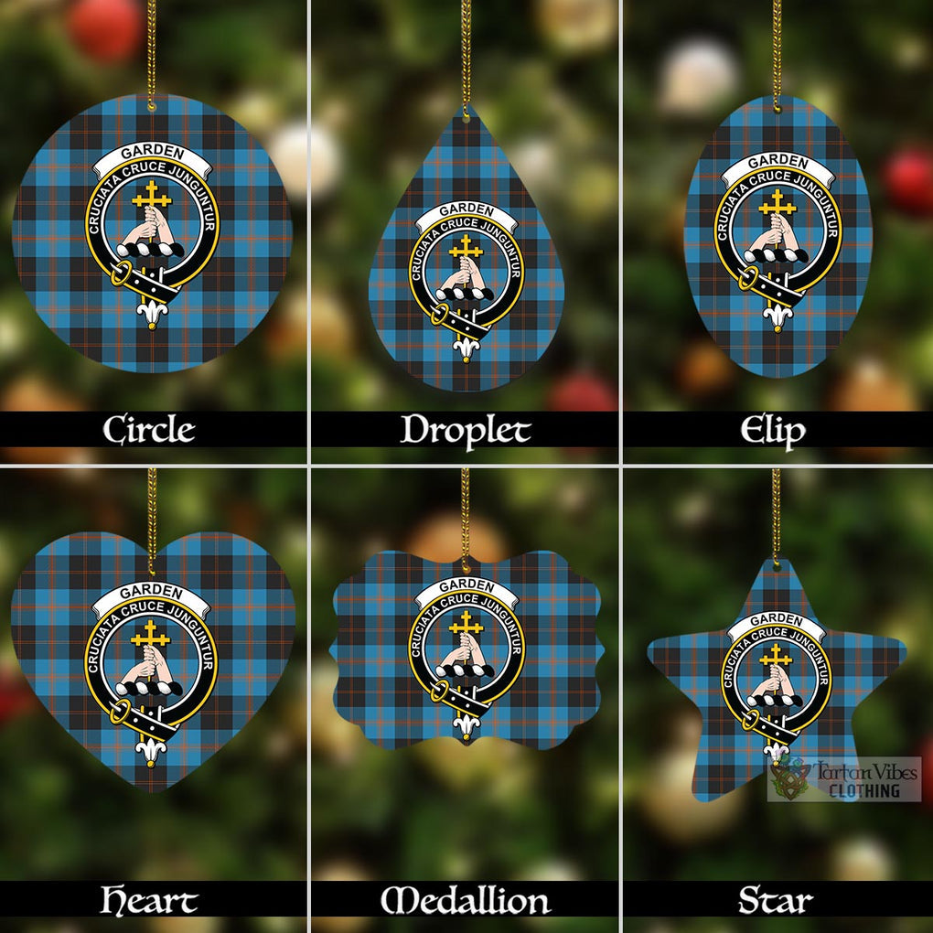 Tartan Vibes Clothing Garden (Gardyne) Tartan Christmas Aluminium Ornament with Family Crest